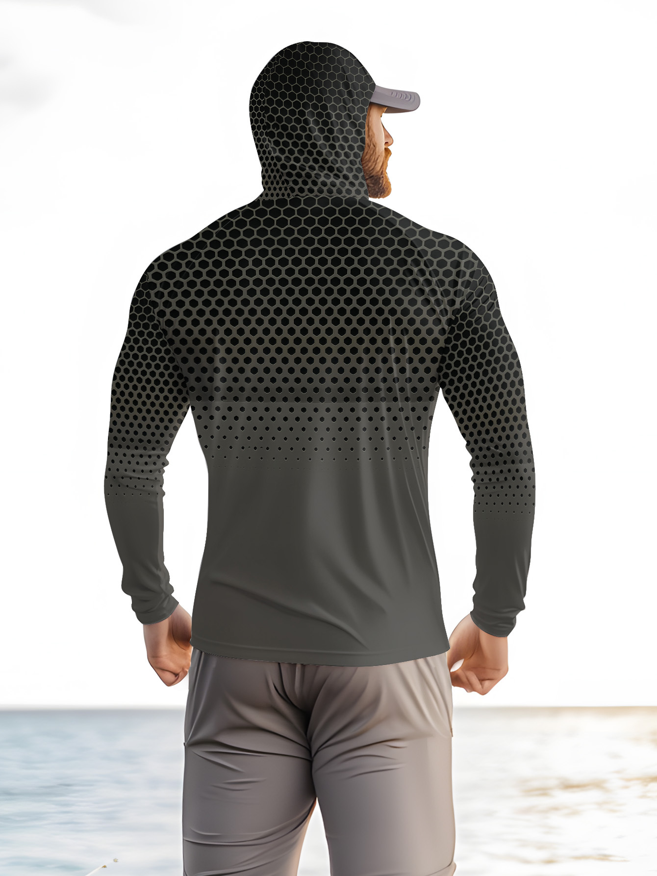 Men Hood Fishing Shirt long sl - Fishing Shirt Uv Protection review and price